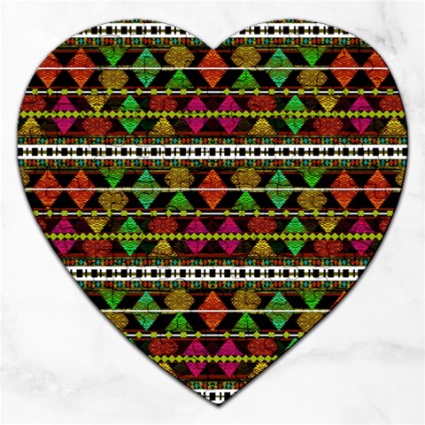 Aztec Style Pattern Jigsaw Puzzle (Heart) from ArtsNow.com Front