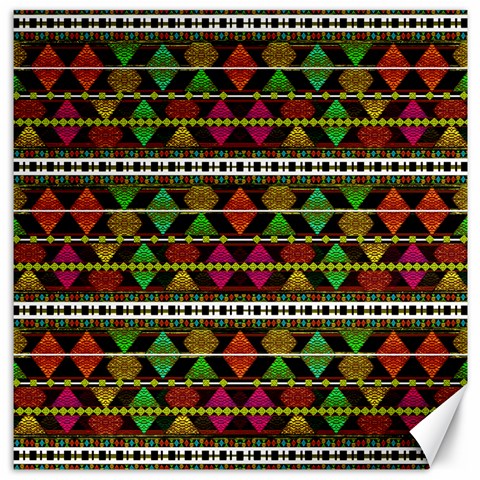 Aztec Style Pattern Canvas 12  x 12  (Unframed) from ArtsNow.com 11.4 x11.56  Canvas - 1