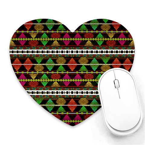 Aztec Style Pattern Mouse Pad (Heart) from ArtsNow.com Front