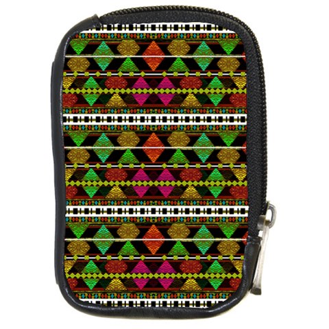 Aztec Style Pattern Compact Camera Leather Case from ArtsNow.com Front