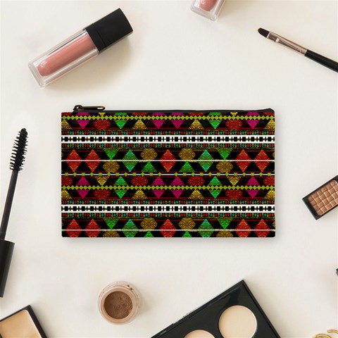 Aztec Style Pattern Cosmetic Bag (Small) from ArtsNow.com Front