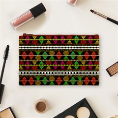 Aztec Style Pattern Cosmetic Bag (Medium) from ArtsNow.com Front