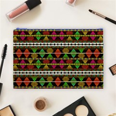 Aztec Style Pattern Cosmetic Bag (Large) from ArtsNow.com Front