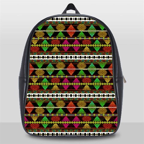 Aztec Style Pattern School Bag (Large) from ArtsNow.com Front