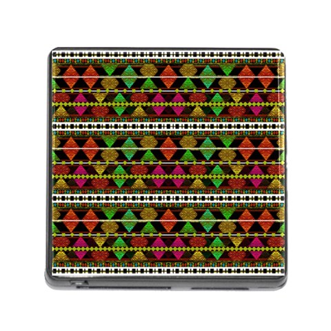 Aztec Style Pattern Memory Card Reader with Storage (Square) from ArtsNow.com Front