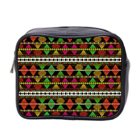 Aztec Style Pattern Mini Travel Toiletry Bag (Two Sides) from ArtsNow.com Front