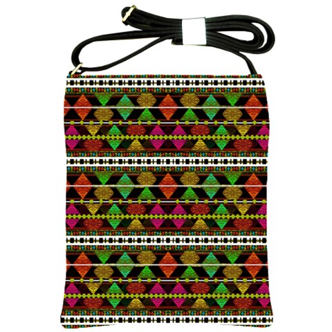 Aztec Style Pattern Shoulder Sling Bag from ArtsNow.com Front