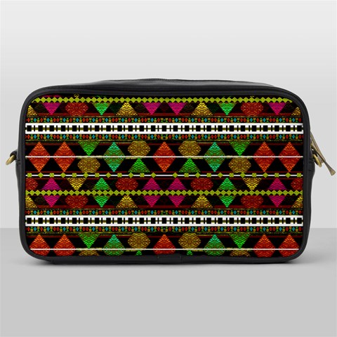 Aztec Style Pattern Travel Toiletry Bag (One Side) from ArtsNow.com Front