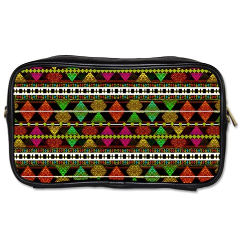 Aztec Style Pattern Travel Toiletry Bag (Two Sides) from ArtsNow.com Front