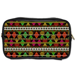 Aztec Style Pattern Travel Toiletry Bag (Two Sides) from ArtsNow.com Front