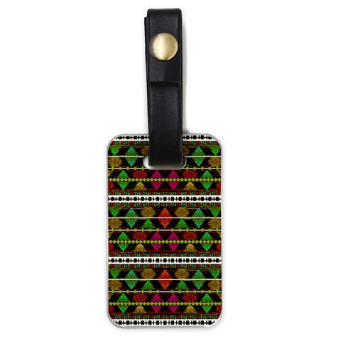 Aztec Style Pattern Luggage Tag (One Side) from ArtsNow.com Front