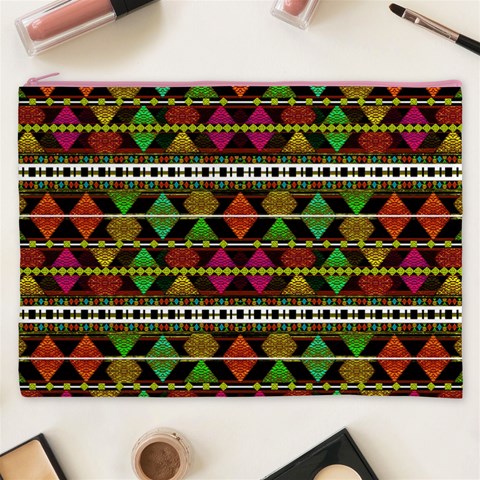 Aztec Style Pattern Cosmetic Bag (XXXL) from ArtsNow.com Front