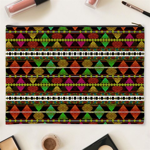 Aztec Style Pattern Cosmetic Bag (XXXL) from ArtsNow.com Back