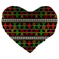 Aztec Style Pattern 19  Premium Heart Shape Cushion from ArtsNow.com Front