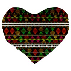 Aztec Style Pattern 19  Premium Heart Shape Cushion from ArtsNow.com Back