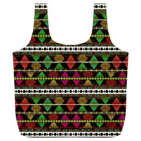 Aztec Style Pattern Reusable Bag (XL) from ArtsNow.com Front