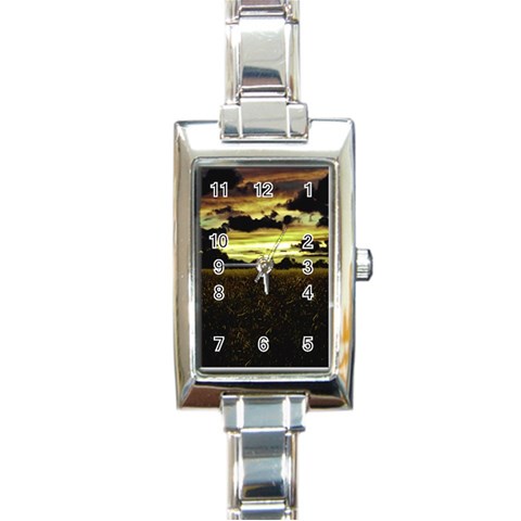 Dark Meadow Landscape  Rectangular Italian Charm Watch from ArtsNow.com Front