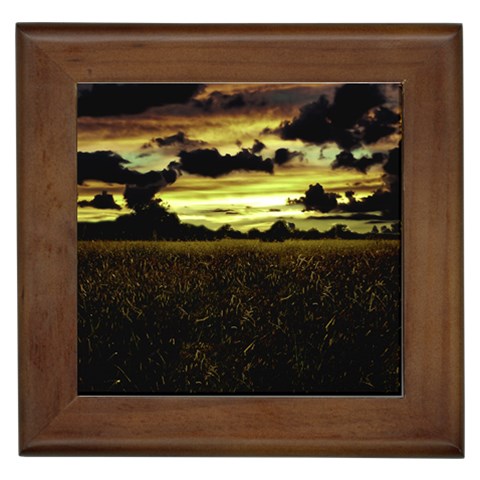 Dark Meadow Landscape  Framed Ceramic Tile from ArtsNow.com Front