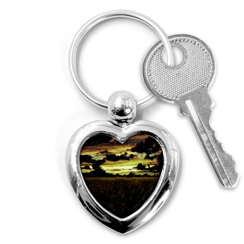 Dark Meadow Landscape  Key Chain (Heart) from ArtsNow.com Front