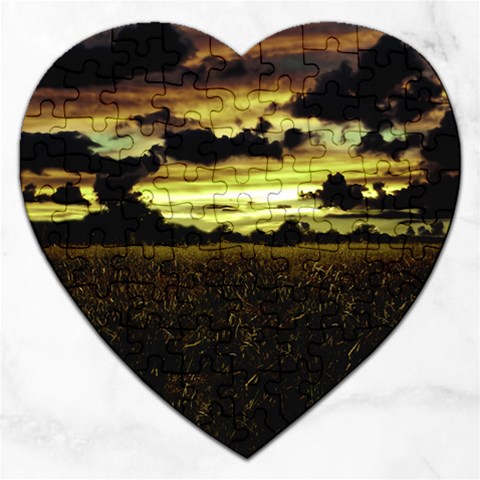 Dark Meadow Landscape  Jigsaw Puzzle (Heart) from ArtsNow.com Front