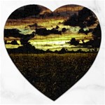 Dark Meadow Landscape  Jigsaw Puzzle (Heart)