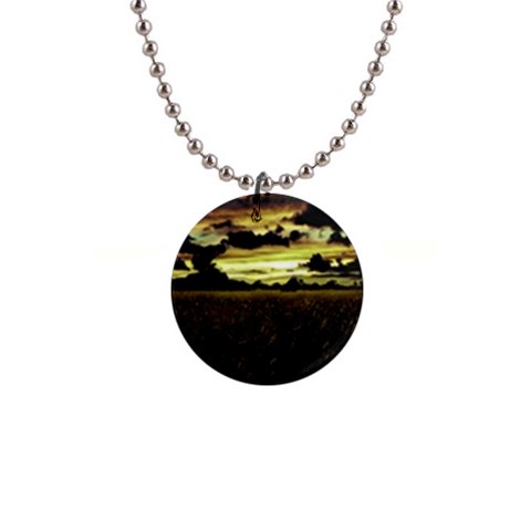 Dark Meadow Landscape  Button Necklace from ArtsNow.com Front