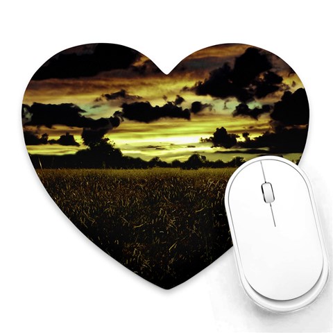 Dark Meadow Landscape  Mouse Pad (Heart) from ArtsNow.com Front