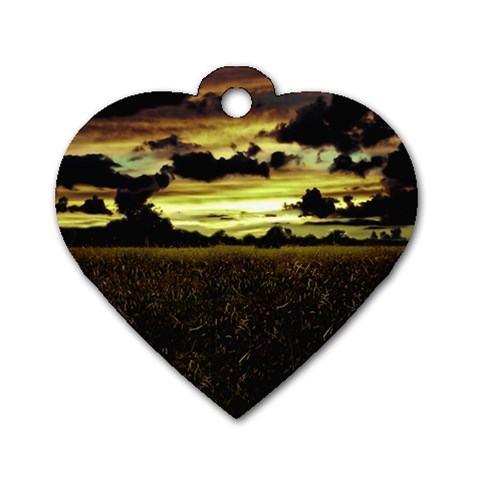 Dark Meadow Landscape  Dog Tag Heart (One Sided)  from ArtsNow.com Front