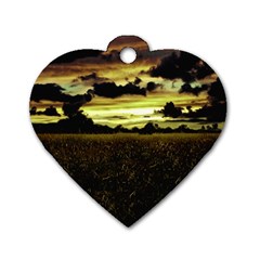 Dark Meadow Landscape  Dog Tag Heart (Two Sided) from ArtsNow.com Front