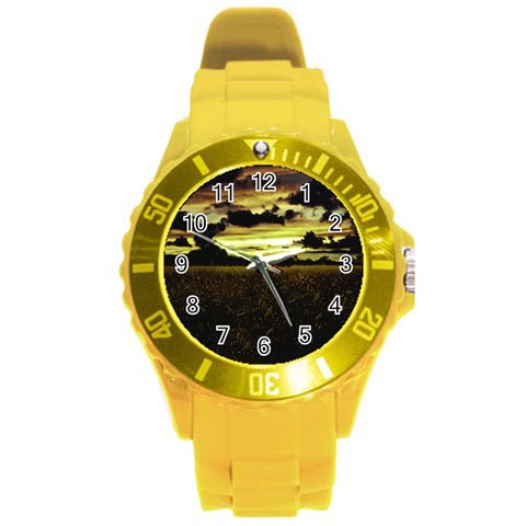 Dark Meadow Landscape  Plastic Sport Watch (Large) from ArtsNow.com Front