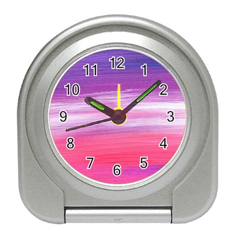 Abstract In Pink & Purple Desk Alarm Clock from ArtsNow.com Front