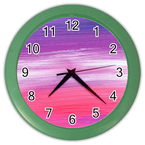 Abstract In Pink & Purple Wall Clock (Color) from ArtsNow.com Front