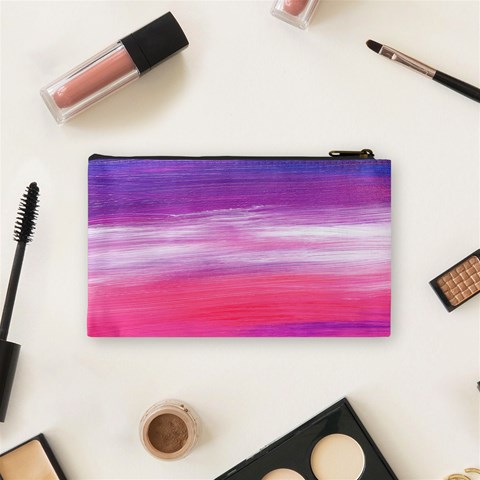 Abstract In Pink & Purple Cosmetic Bag (Small) from ArtsNow.com Back