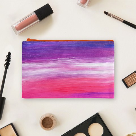 Abstract In Pink & Purple Cosmetic Bag (Medium) from ArtsNow.com Front