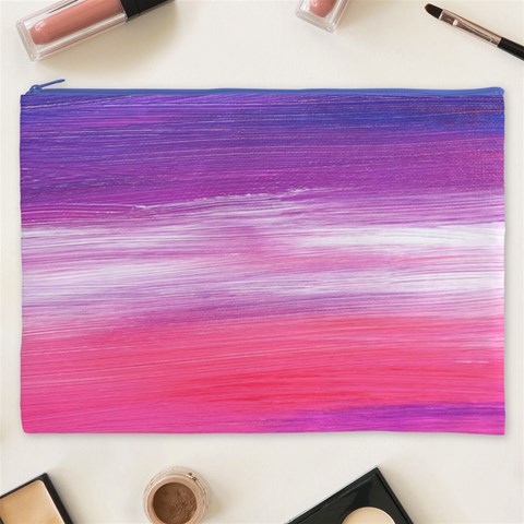 Abstract In Pink & Purple Cosmetic Bag (XXXL) from ArtsNow.com Front