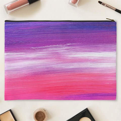 Abstract In Pink & Purple Cosmetic Bag (XXXL) from ArtsNow.com Back