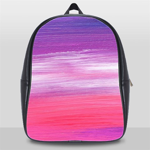 Abstract In Pink & Purple School Bag (XL) from ArtsNow.com Front