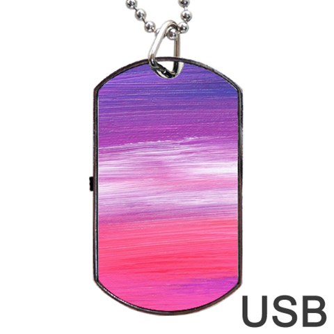 Abstract in Pink & Purple Dog Tag USB Flash (Two Sides) from ArtsNow.com Front