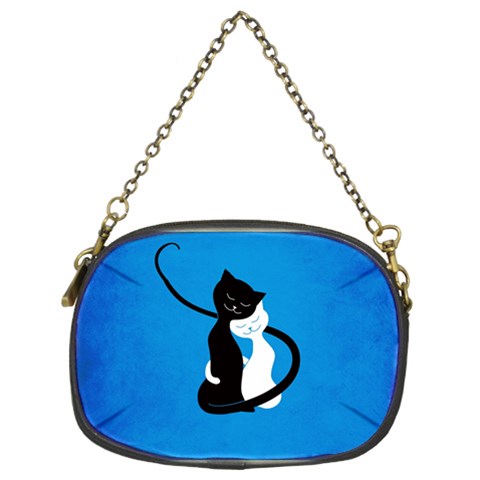 Blue White And Black Cats In Love Chain Purse (Two Sided)  from ArtsNow.com Back