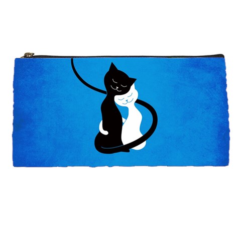 Blue White And Black Cats In Love Pencil Case from ArtsNow.com Front