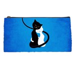 Blue White And Black Cats In Love Pencil Case