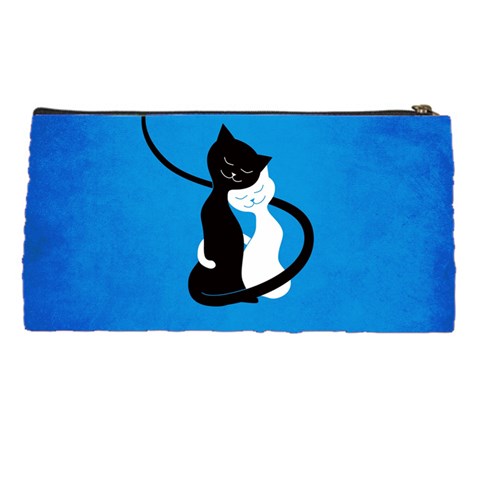 Blue White And Black Cats In Love Pencil Case from ArtsNow.com Back