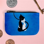 Blue White And Black Cats In Love Coin Change Purse