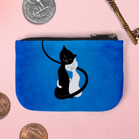 Blue White And Black Cats In Love Coin Change Purse from ArtsNow.com Back