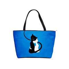 Blue White And Black Cats In Love Large Shoulder Bag from ArtsNow.com Front