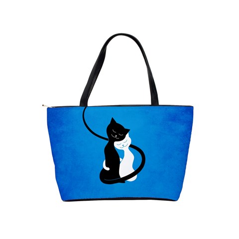 Blue White And Black Cats In Love Large Shoulder Bag from ArtsNow.com Back