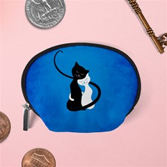 Blue White And Black Cats In Love Accessories Pouch (Small) from ArtsNow.com Back