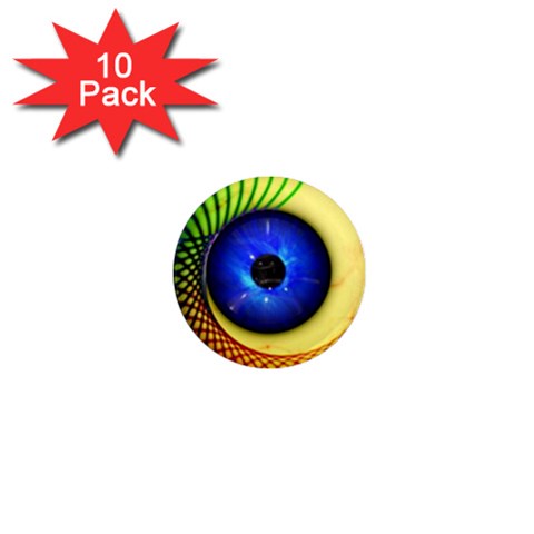 Eerie Psychedelic Eye 1  Mini Button Magnet (10 pack) from ArtsNow.com Front