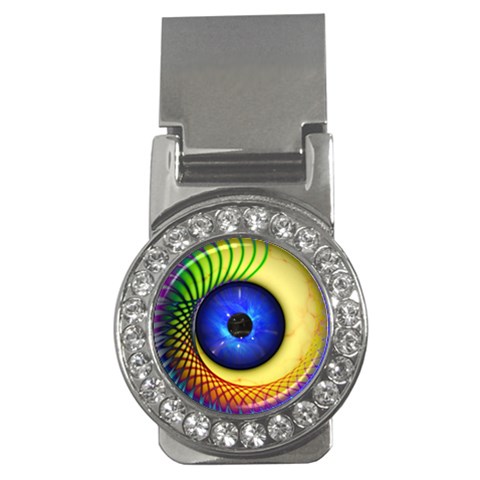 Eerie Psychedelic Eye Money Clip (CZ) from ArtsNow.com Front