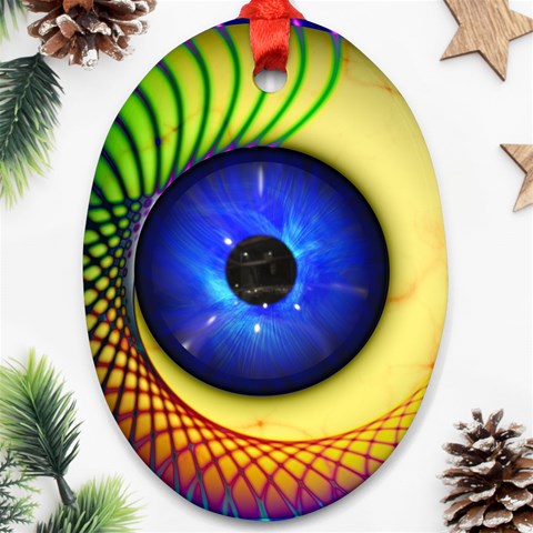 Eerie Psychedelic Eye Oval Ornament (Two Sides) from ArtsNow.com Back